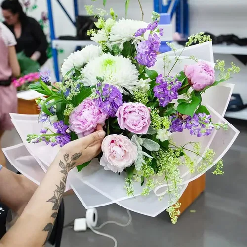 Miniatura 6 de Jutieuo 20 hojas de papel de regalo blanco, papel floral coreano translúcido impermeable para ramos de flores, embalaje de regalo, suministros