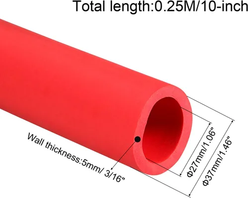 Miniatura 2 de MECCANIXITY Empuñadura de tubo de espuma empuñaduras 1.063 in ID 1.457 in OD 10" rojo para utensilios, fitness, herramientas mango soporte