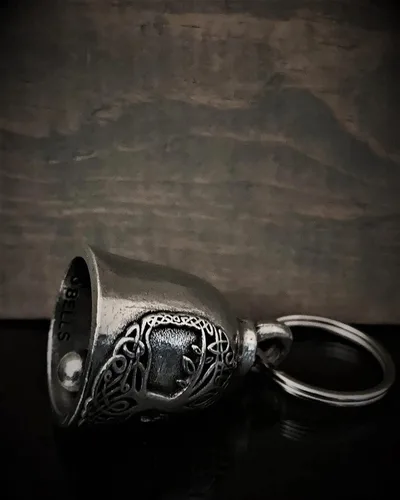 Miniatura 4 de Bravo Bells Campana de Yggdrasil del árbol de la vida celta – Accesorio de campana de motociclista o llavero para la buena suerte en la carretera