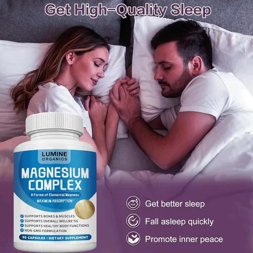 Miniatura 2 de Lumine Organics Suplemento Complejo de Magnesio 1000mg - Mezcla avanzada de magnesio 8 en 1 - glicinato, citrato, malato, taurato, etc. Fórmula