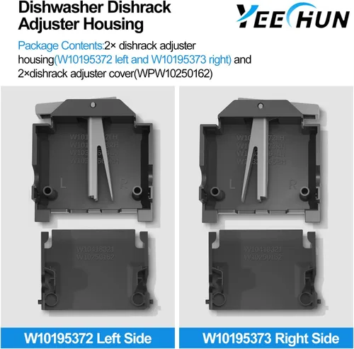 Miniatura 5 de Ajustador de escurridor de lavavajillas W10195372 W10195373 mejorado carcasa izquierda derecha para Whirlpool WDT730PAHZ0 WDT750SAHZ0 partes