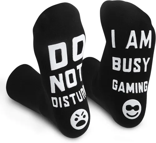 Calcetines con texto en inglés "Do Not Disturb I'M Gaming", regalo para adolescentes y niños, calcetines para jugadores, para hombres, padre, papá,