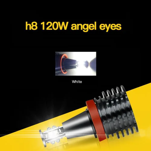 Miniatura 7 de H8 LED Focos de ojos de ángel con halo Compatible para BMW E60 E61 E63 E64 E70 E90 E92 E70 E71 E82 E87 E89 1 3 5 Series X5/6 Z4/7 Lámpara de xenón