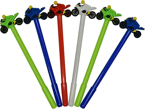 Miniatura 7 de Maydahui 12 bolígrafos geniales para automóvil, divertidos bolígrafos de gel de carreras de motocicleta en tinta negra para niños, escuela, oficina