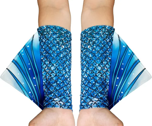 Miniatura 10 de color cosplayer Guantes de sirena con diseño de escamas de pez, mangas para brazos, aleta impresa, accesorios de disfraz de Halloween para mujeres