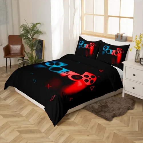 Miniatura 5 de Funda de edredón con estampado de mando de videojuegos para niños, tamaño individual (sin edredón), juego de ropa de cama Play Gamer para niños