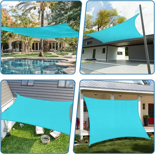 Miniatura 2 de TANG Toldo tipo vela rectangular de 16' x 20', con bloqueo UV, para exteriores, toldo de sol para patio, tela para sombra cuadrada para porche