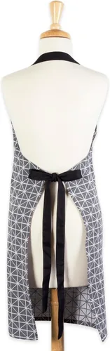 Miniatura 2 de DII Delantal de chef unisex jacquard geométrico negro y blanco, 32x28, triángulo