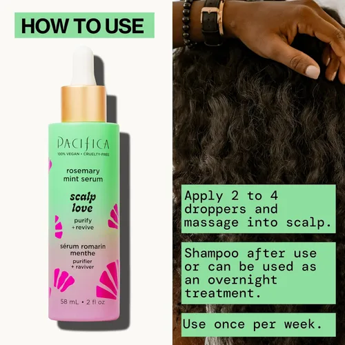 Miniatura 12 de Pacifica Scalp Love - Suero de menta y romero – Suero para el cuero cabelludo seco, escamoso y con picazón, tratamiento hidratante, hidratante