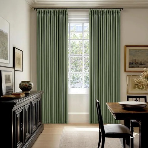 Miniatura 20 de Juego de 2 paneles de cortinas plisadas negras de 80 pulgadas para sala de estar, cortinas plisadas de lino con forro de 80 pulgadas de largo, 100%
