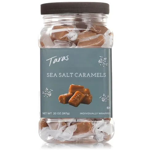 Miniatura 11 de Taras Gourmet Sea Salt Caramels All Natural Candy Creamy & Individually Wrapped with Real Butter (20 oz)