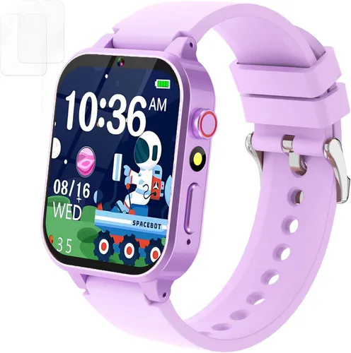 Miniatura 11 de Vakzovy Reloj Inteligente para Niños Varones con 26 Juegos de Rompecabezas Pantalla Táctil HD Cámara Podómetro Reproductor de Música Linterna