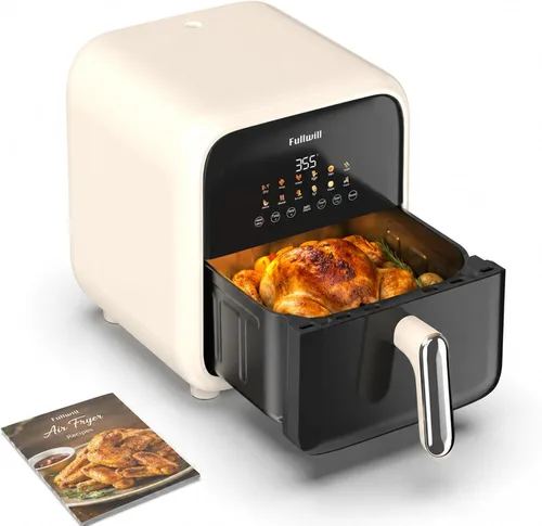Miniatura 12 de Fullwill Freidora de aire 6QT con ventana visible, cesta antiadherente y apta para lavavajillas, freidora de aire multifunción 12 en 1, asar, Negro