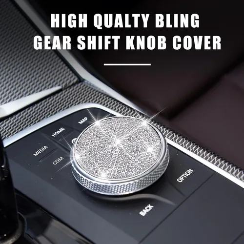 Miniatura 6 de Bling Media - Cubierta de botón iDrive, accesorios de automóvil, calcomanías de metal para decoración interior de automóvil, piezas para BMW 330 i