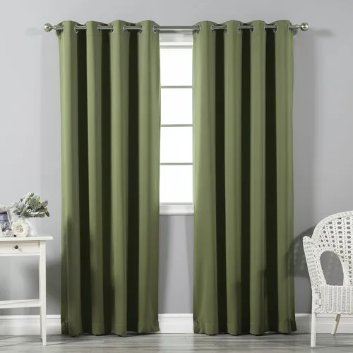 Miniatura 15 de Best Home Fashion Cortinas opacas con aislamiento térmico, ojales de acero inoxidable y níquel, color rosa bebé, 52 pulgadas de ancho x 63 pulgadas