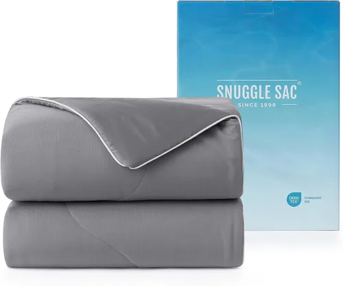 Snuggle Sac Edredón de tamaño Queen, edredón acolchado alternativo para todas las estaciones, reversible, edredón refrescante transpirable para