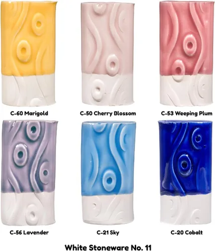 Miniatura 3 de AMACO Celadon High Fire - Esmalte transparente brillante de 12 pintas, 12 colores surtidos, 100% cono mezclable 5-6 (C) esmaltes de cerámica líquida
