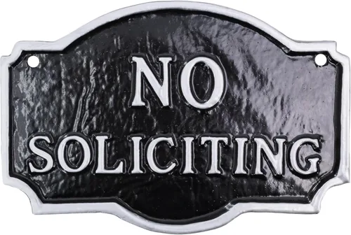 Miniatura 14 de Placa estándar Montague No Soliciting de 10" x 15" - Blanco/Negro