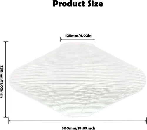Miniatura 7 de Lámparas colgantes de papel de 19.69 pulgadas, pantallas colgantes de arroz (19.7 in), pantalla minimalista de papel de arroz blanco, linternas