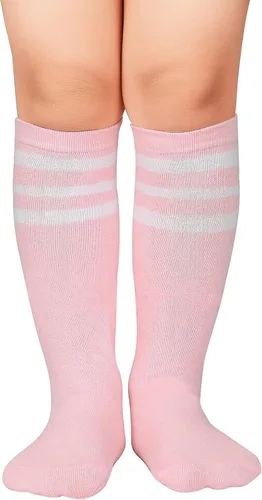 Durio Calcetines de fútbol para niños, calcetines de fútbol de algodón suave para niños y niñas, calcetines deportivos hasta la rodilla