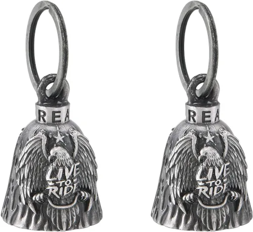 Miniatura 21 de 【Paquete de 2】 Campanas de motocicleta para motociclista Guardián de montar campanas con colgador, accesorio de motocicleta o llavero para buena