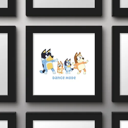 Miniatura 2 de Gallery Pops Bluey - Arte de pared de modo baile, versión enmarcada negra, 12 x 12 pulgadas, arte de pared de Gallery Pops
