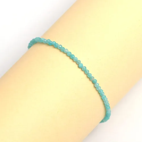 Miniatura 4 de Pulsera ajustable de plata esterlina 925 con cuentas completas para mujer, cuentas de piedras preciosas naturales, pulsera delicada, regalo