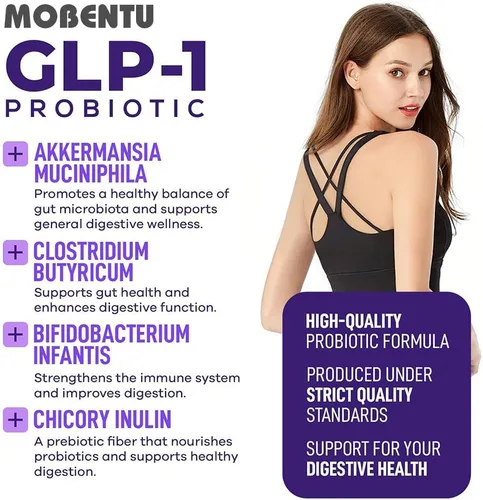Miniatura 8 de Probiótico GLP-1 con Akkermansia, suplemento GLP-1 con probiótico multicepa AFU 500M, mejora los niveles de GLP-1 y bienestar general, salud