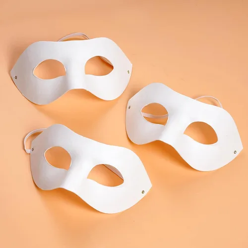 Miniatura 3 de Yookat Máscaras de papel de 14 piezas, máscaras blancas para manualidades, pintables, Mardi Gras Masquerade