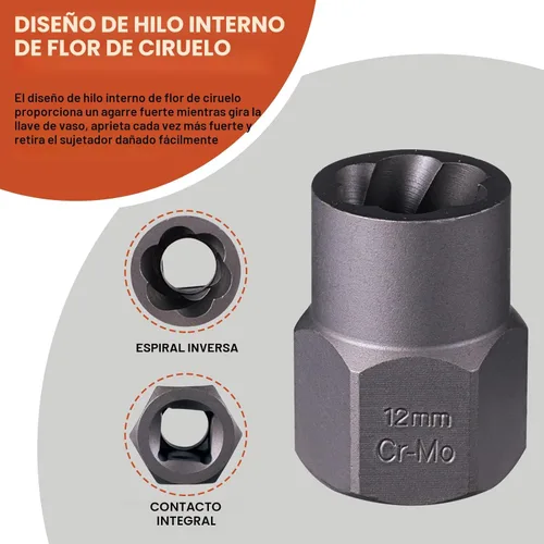 Miniatura 3 de Juego de 15 piezas de extractor de pernos, juego de zócalos de impacto de 3/8" para quitar pernos y tuercas, para pernos y tuercas dañados