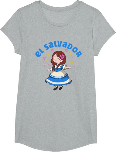 Miniatura 66 de Camiseta de mujer hispana con bandera salvadoreña de El Salvador Orgullosa, Negro