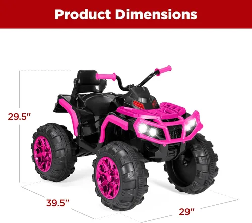 Miniatura 6 de Best Choice Products ATV Eléctrico Montable de 12V para Niños, Juguete de Carro Cuatriciclo de 4 Ruedas con Audio Bluetooth, Velocidad Máxima