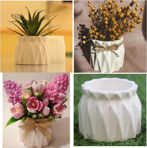 Miniatura 7 de Molde de Silicona para Florero de Flores Secas, Maceta de Concreto, Plantas Suculentas, Molde de Cemento Yeso Arcilla para Frasco de Vela/Contenedor