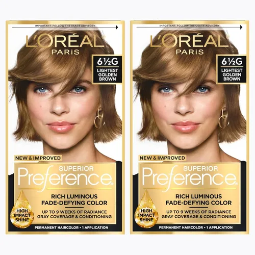 Miniatura 11 de L'Oreal Paris Superior Preference - Tinte permanente luminoso que desafía la decoloración, tinte para el cabello hasta 9 semanas de resplandor, 5C
