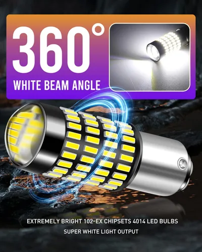 Miniatura 3 de 2 X 1700, luces extremadamente brillantes 1157 4014 102-EX, conjunto de chips, foco 7528 led 1157 2057 2357, de xenón, blanco