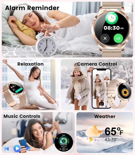 Miniatura 8 de DREMAC Smart Watch(Make Call/Thin),1.32'' Amoled Curved Display for Android iPhone,Smart Watches for Women with Heart Rate Monitor,Sleep