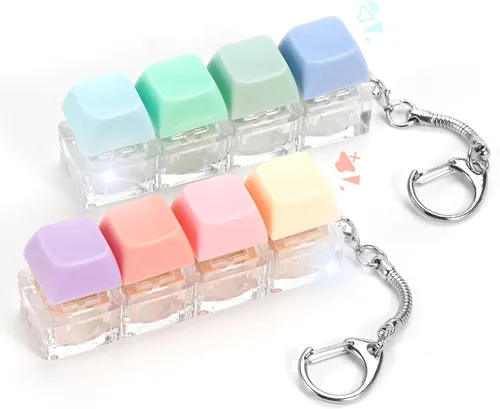 Miniatura 16 de Juguete Fidget de Teclado, 2 Piezas Llavero de Teclado Fidget Clicker de Teclado Fidget Silencioso Ruidoso Clicker Fidgets para Adultos Alivio