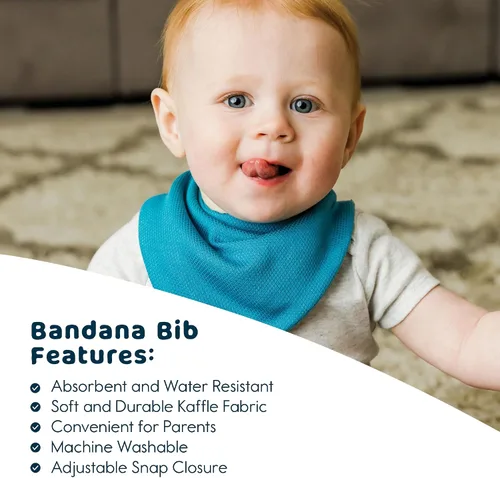 Miniatura 6 de Tiny Twinkle Baberos tipo bandana - Baberos resistentes al agua y absorbentes para baba y dentición Conjunto niño 6