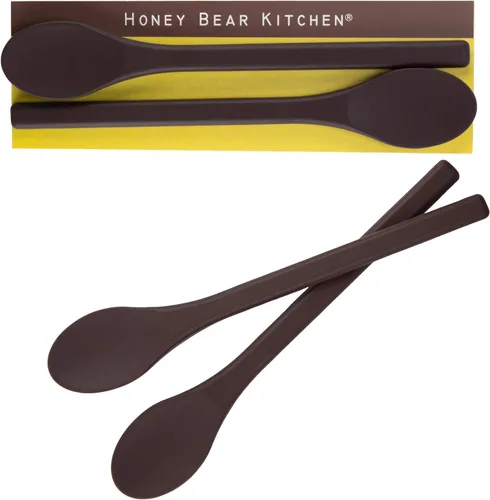 Miniatura 15 de Honey Bear Kitchen Cuchara agitadora de silicona (juego de 2, gris piedra) para café y té Gris Stone