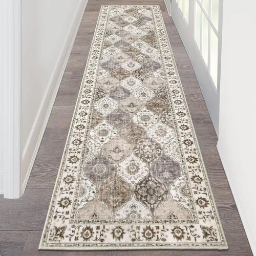 Miniatura 45 de HEBE Alfombra Pasillo 2'x10' Lavable Vintage Desgastada Alfombras de Área Antideslizante Alfombra de Lavandería Boho Alfombras de Piso para Pasillos