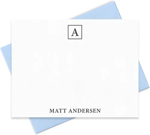 Miniatura 14 de Tarjetas de notas personalizadas con sobres, juego de papelería para hombres o mujeres con monograma y nombre - Papelería monogramada, tarjetas