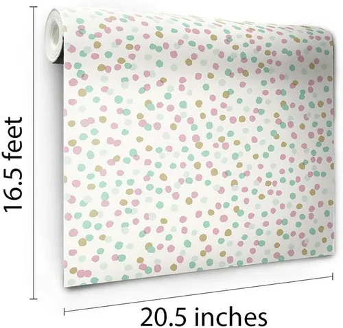 Miniatura 10 de RoomMates RMK3504WP Papel tapiz de confeti rosa y azul con purpurina