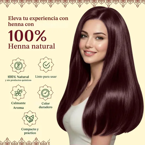 Miniatura 5 de Neeta 4 Pack 100% Natural Listo para Usar Pasta de Henna en Cono para Teñir el Cabello Color Marrón rojizo tubos para mujeres Perfecto para colorear