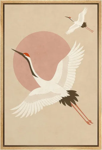 Miniatura 12 de wall26 Lienzo enmarcado para pared, acuarela, azul pastel, garza, galápagos, aves, animales, ilustraciones de naturaleza salvaje, arte moderno