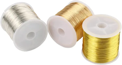Miniatura 8 de Alambre de cobre para hacer joyas, 328.1 ft x 0.012 in, alambre de cobre para manualidades, pulseras, collares, aretes, dorado