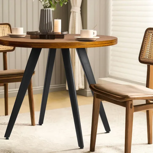 Miniatura 7 de Comfy to go Mesa redonda de comedor, mesa de comedor pequeña para 2, mesa redonda de 31.5", mesa de cocina moderna de mediados de siglo con tablero