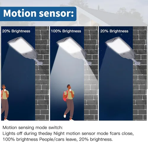 Miniatura 8 de Farolas solares para exteriores, 700000 lúmenes, luces LED brillantes con sensor de movimiento y control remoto, luces de seguridad impermeables
