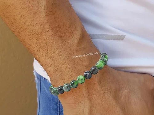 Miniatura 47 de Amazing Gemstone Pulsera de cristal para mujeres y hombres, pulsera de cristal curativo de protección, pulsera elástica con cuentas de piedras
