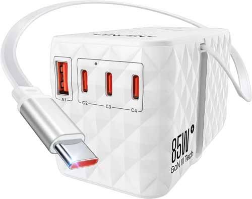 Miniatura 12 de LENCENT Adaptador de viaje internacional de 65 W, adaptador de viaje universal con 2 salidas USB-A y 3 PD tipo C, carga rápida para teléfono, Blanco