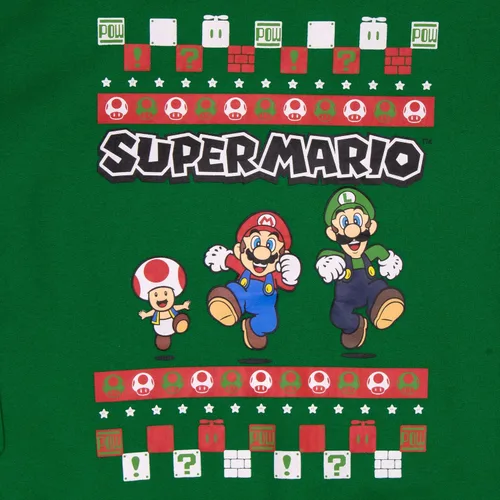 Miniatura 5 de Nintendo Super Mario Bros - Conjunto de 2 piezas para niños, sudadera navideña y pantalones deportivos, paquete de 2 unidades para niños y niños